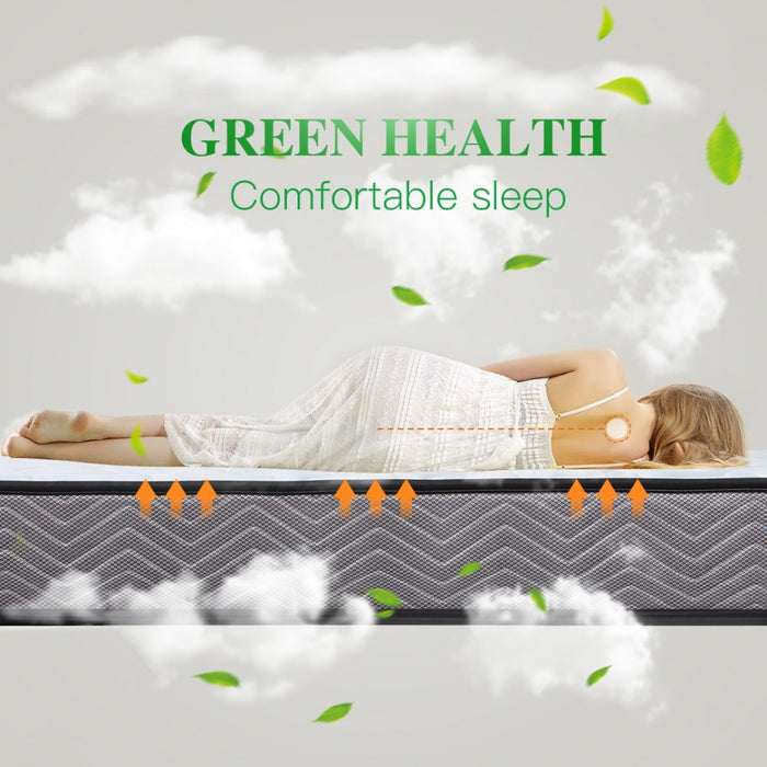MTS001 - Good Nite Single Memory Foam & Spring Mattress-90x190x18cm-Quilted, Hypoallergenic, Breathable Design with Lumbar Support