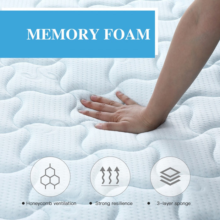 MTS004 - Good Nite Hybrid Memory Foam & Spring Mattress – Pressure Relief, Motion Isolation & Breathable Support - 90×190×18cm