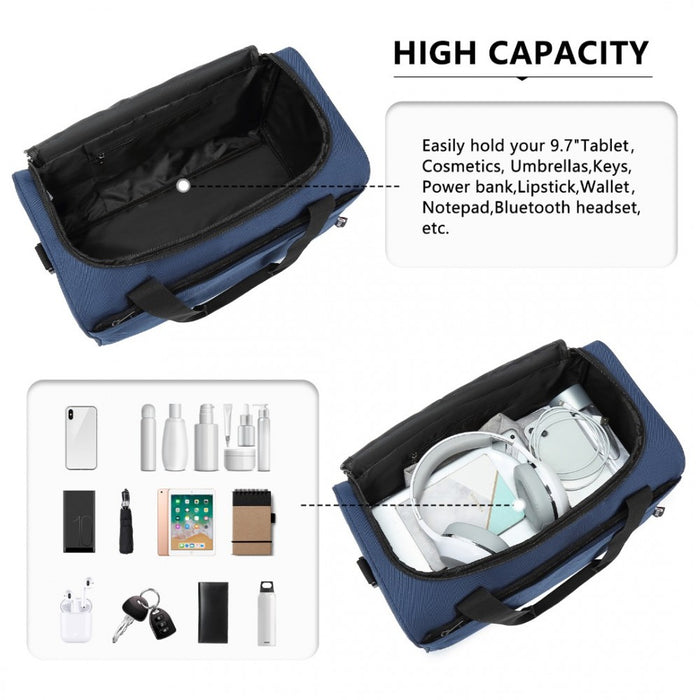 E2016S - Kono Structured Travel Duffle Bag - Navy