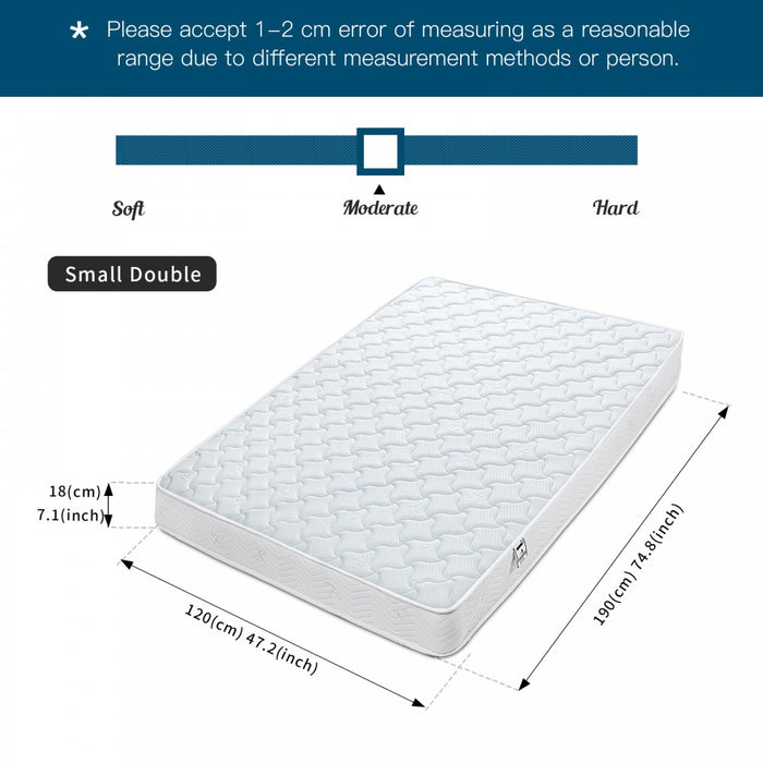 MTS004 - Good Nite Hybrid Memory Foam & Spring Mattress – Pressure Relief, Motion Isolation & Breathable Support - 120×190×18cm