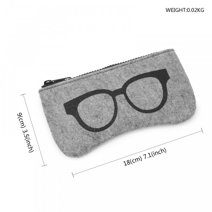 EB2065 - Soft Felt Glasses Case - Grey And Black