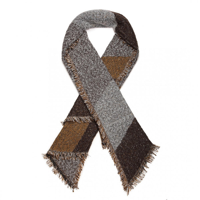 S6427 - Women Ladies Fashion Plaid Scarf Blanket Winter Warm Wrap Shawl - Coffee