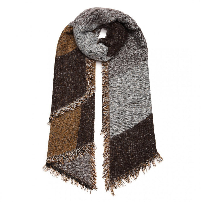 S6427 - Women Ladies Fashion Plaid Scarf Blanket Winter Warm Wrap Shawl - Coffee