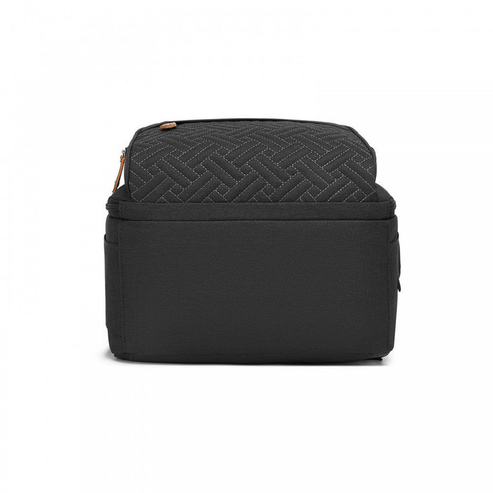 BCK2615 - Kono 3-in-1 Mummy Nappy Backpack Set with Changing Mat & Insulated Pacifier Pouch - Black