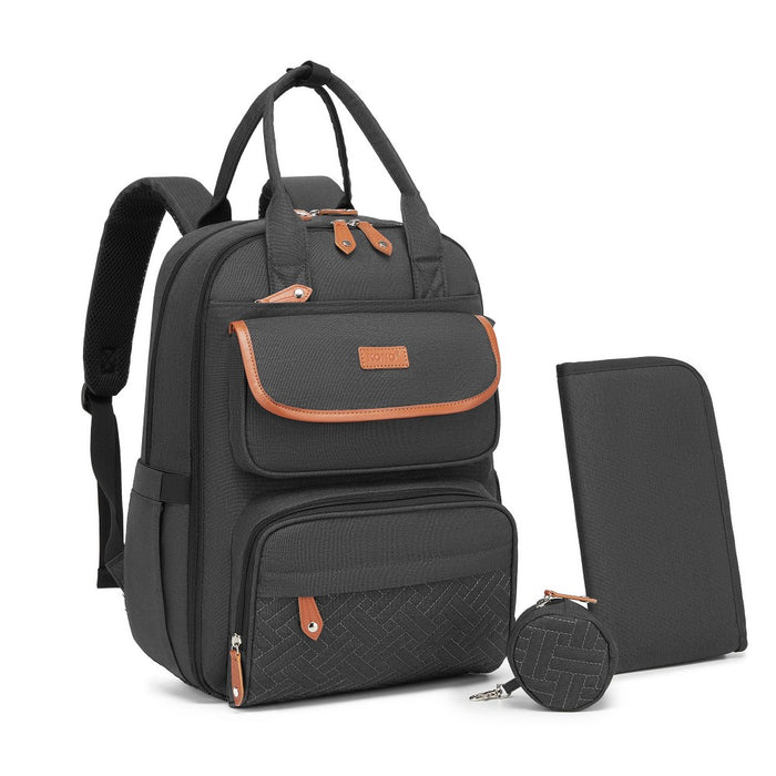 BCK2615 - Kono 3-in-1 Mummy Nappy Backpack Set with Changing Mat & Insulated Pacifier Pouch - Grey