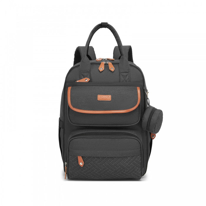 BCK2615 - Kono 3-in-1 Mummy Nappy Backpack Set with Changing Mat & Insulated Pacifier Pouch - Grey