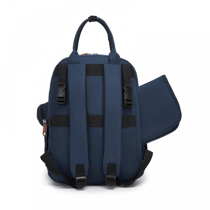 BCK2615 - Kono 3-in-1 Mummy Nappy Backpack Set with Changing Mat & Insulated Pacifier Pouch - Navy