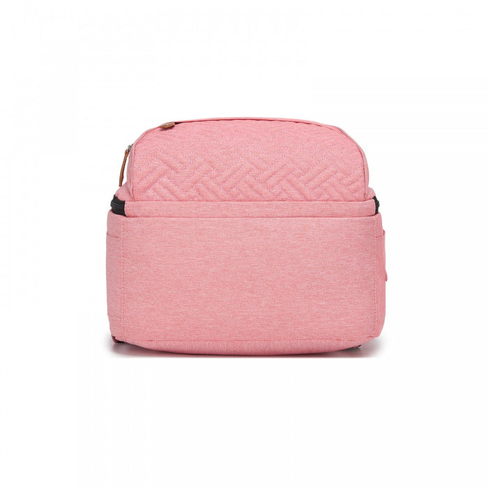 BCK2615 - Kono 3-in-1 Mummy Nappy Backpack Set with Changing Mat & Insulated Pacifier Pouch - Pink