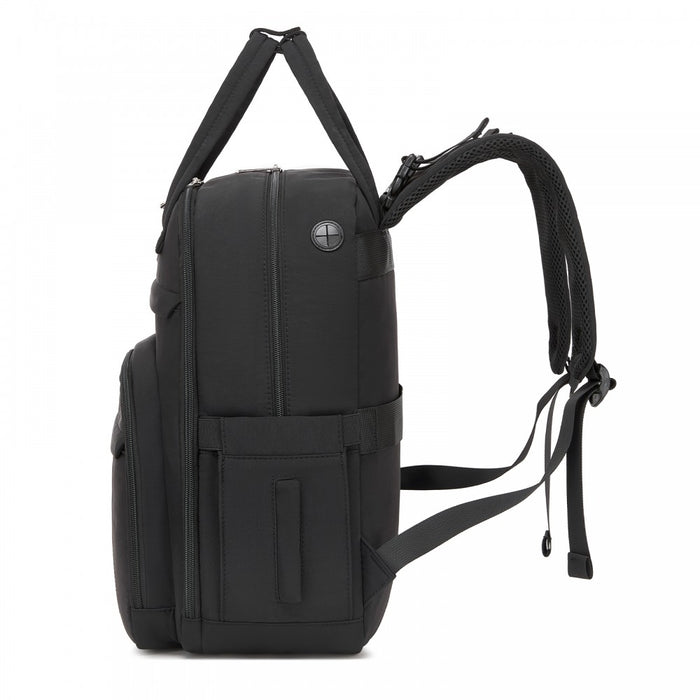 BCK2623 - Kono 2-in-1 Nappy Changing Backpack Set, Large Capacity Diaper Bag With Changing Mat - Black