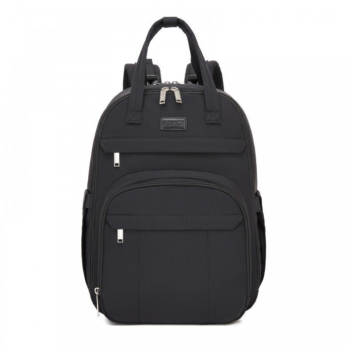 BCK2623 - Kono 2-in-1 Nappy Changing Backpack Set, Large Capacity Diaper Bag With Changing Mat - Black