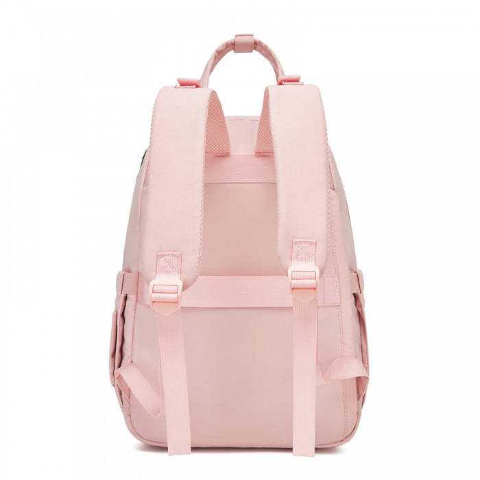 BCK2623 - Kono 2-in-1 Nappy Changing Backpack Set, Large Capacity Diaper Bag With Changing Mat - Pink And Beige