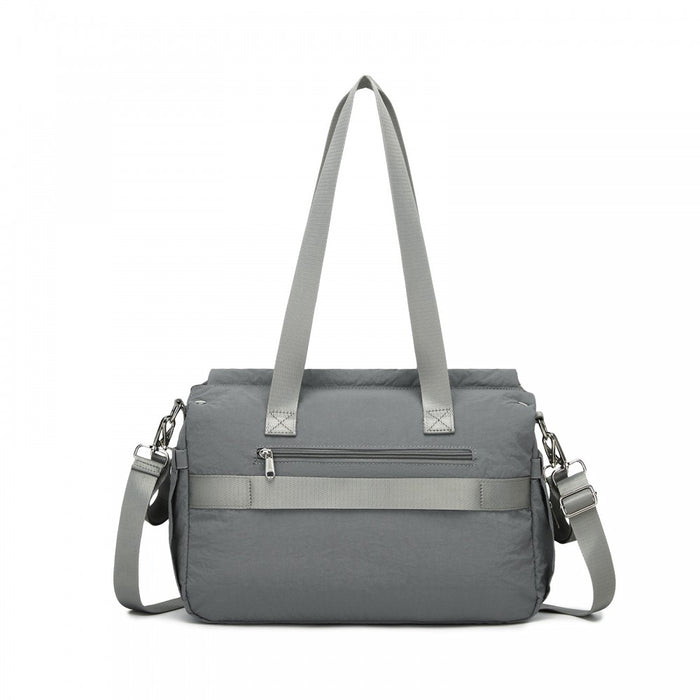 BCM2517 - Miss Lulu Stylish and Spacious Maternity Diaper Bag with Insulated Baby Bottle Pockets,Wet-Dry Separation,Stroller Strap - Grey
