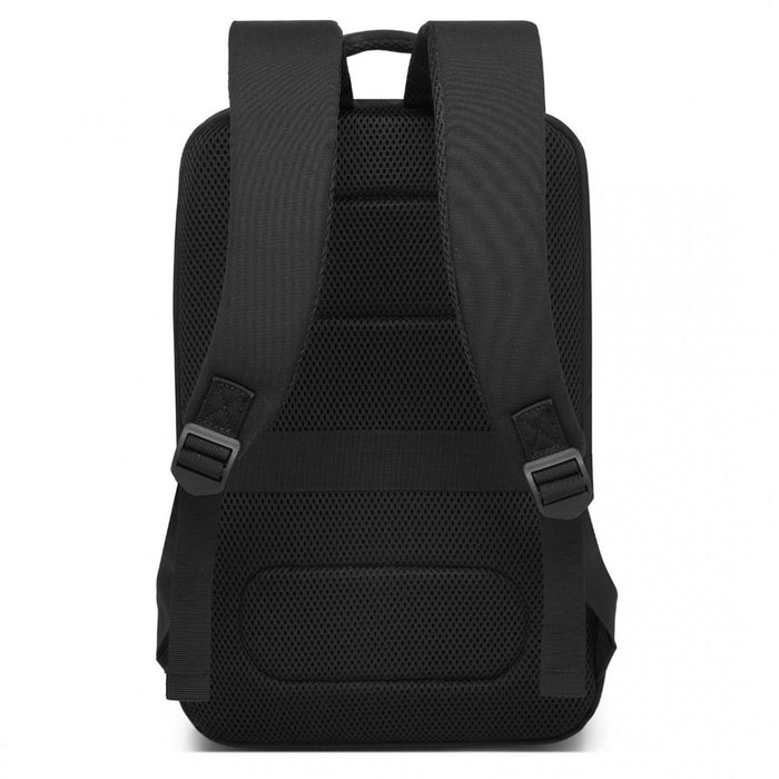 BPK2504 - Kono 20L Cabin Backpack with Red Trim for 15.6” Laptop – Water-Resistant Travel Daypack with Luggage Strap - Black