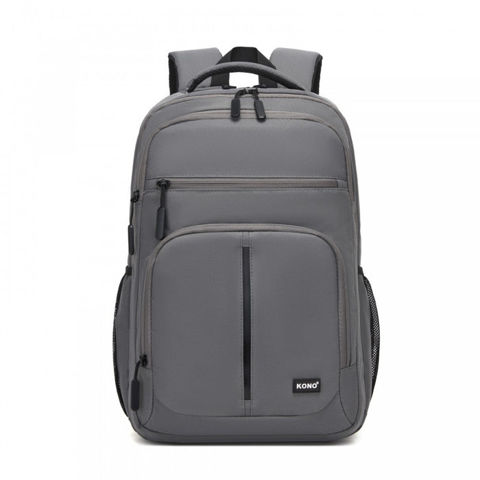 BPK2518 - Kono Laptop Backpack with 15.6" Laptop Compartment, Comfortable & Durable for Work and Business Trips - Grey