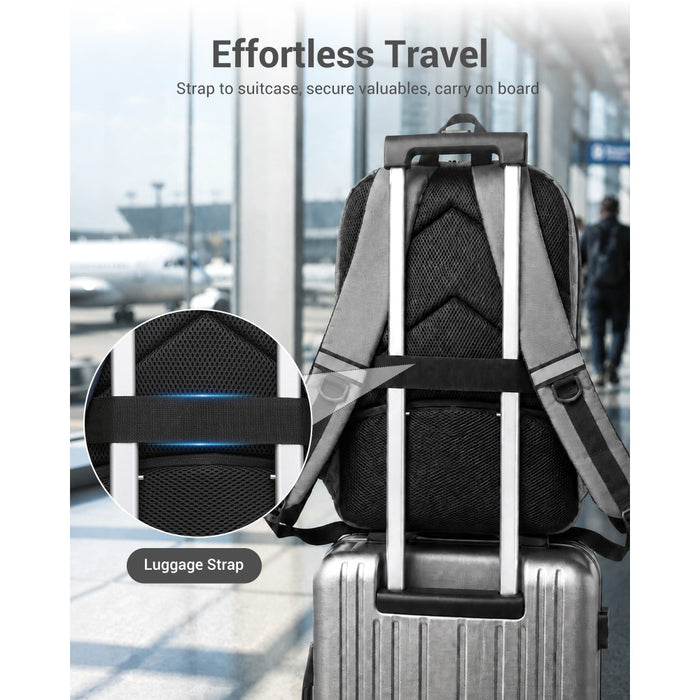 BPK2518 - Kono Laptop Backpack with 15.6" Laptop Compartment, Comfortable & Durable for Work and Business Trips - Grey
