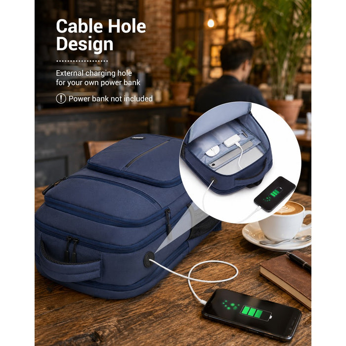 BPK2518 - Kono Laptop Backpack with 15.6" Laptop Compartment, Comfortable & Durable for Work and Business Trips - Navy