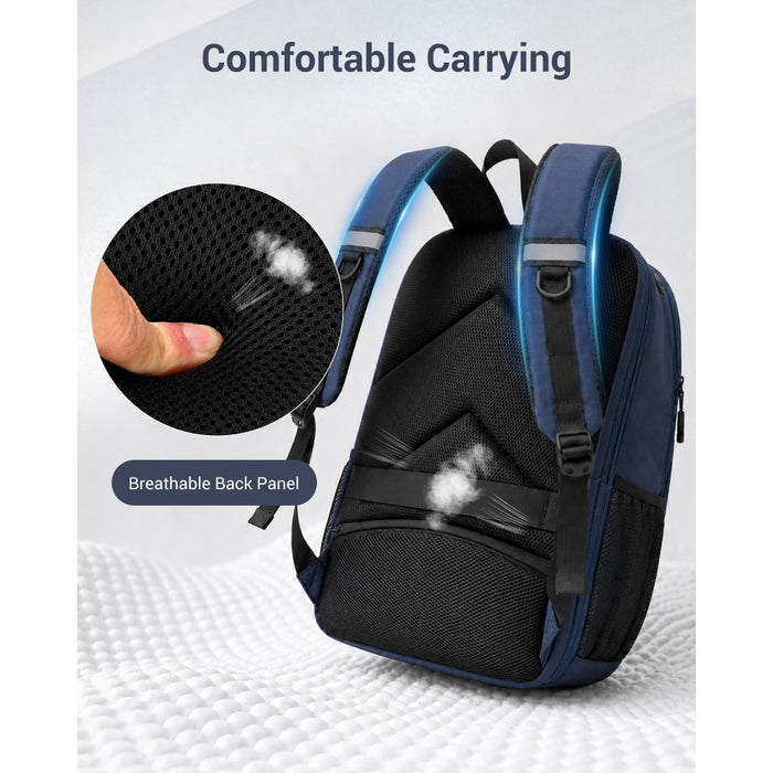 BPK2518 - Kono Laptop Backpack with 15.6" Laptop Compartment, Comfortable & Durable for Work and Business Trips - Navy