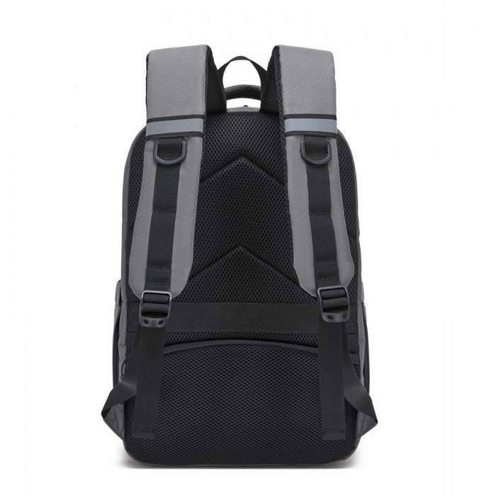 BPK2519 - Kono Laptop Backpack with 15.6" Laptop Compartment, Stylish Commuter Bag with Reflective Straps - Grey