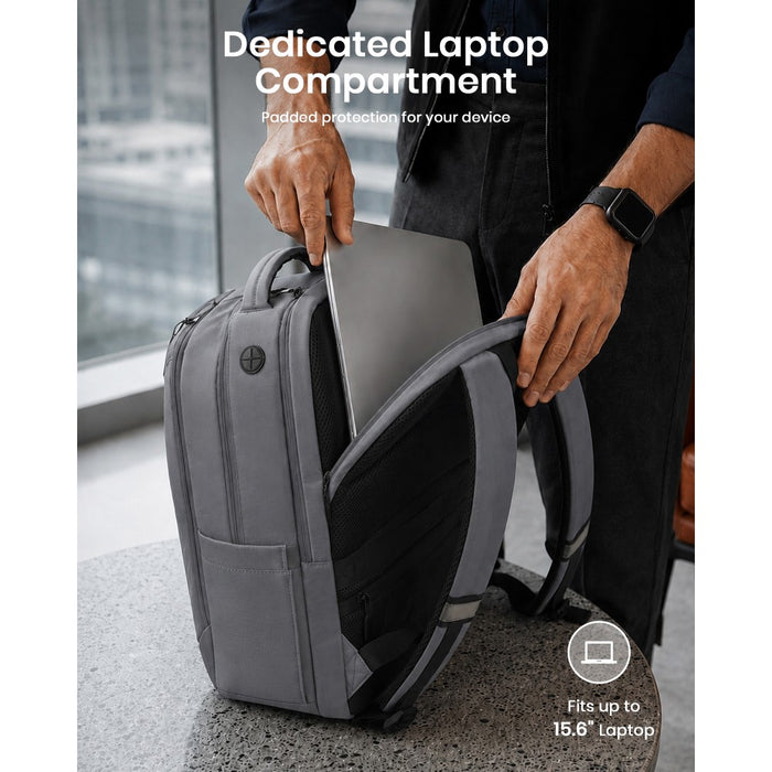 BPK2519 - Kono Laptop Backpack with 15.6" Laptop Compartment, Stylish Commuter Bag with Reflective Straps - Grey