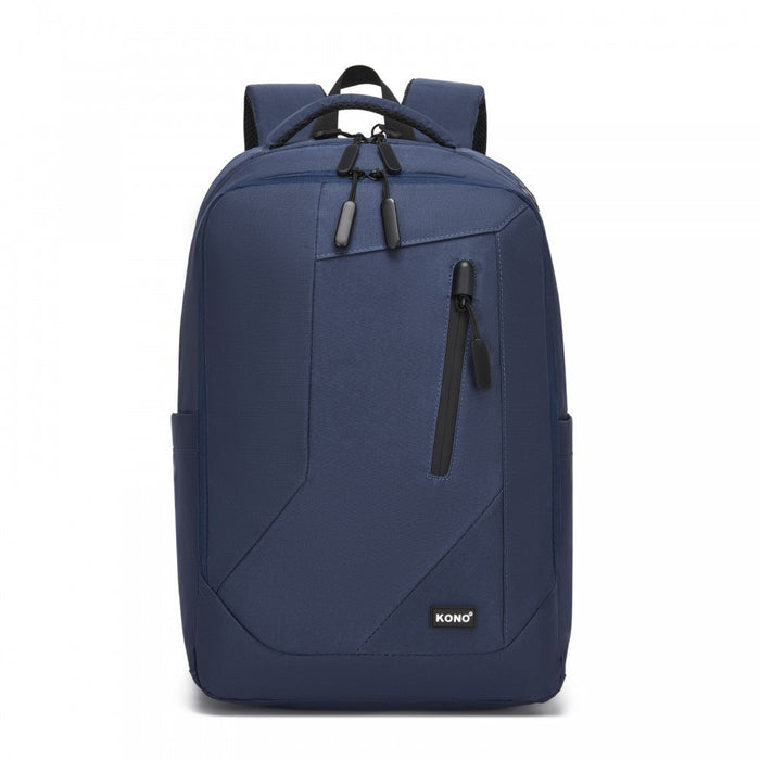 BPK2519 - Kono Laptop Backpack with 15.6" Laptop Compartment, Stylish Commuter Bag with Reflective Straps - Navy