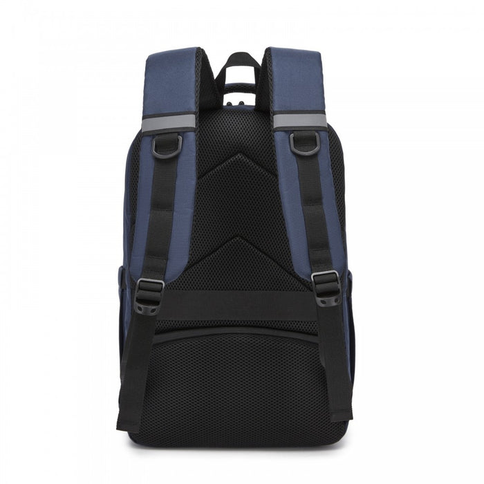 BPK2519 - Kono Laptop Backpack with 15.6" Laptop Compartment, Stylish Commuter Bag with Reflective Straps - Navy