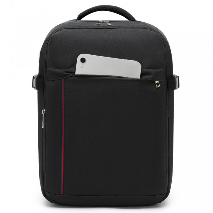 BPK2524 - Kono Spacious and Organised Personal-Item Backpack (40×30×20) with 15.6" Laptop Sleeve, Clamshell Main - Black