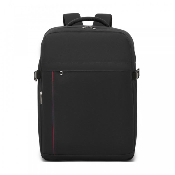 BPK2524L- Kono 32L Upgraded Large Cabin Backpack, 17.3 Inch Laptop Rucksack with Breathable Pressure-Relief Straps & Luggage Trolley Strap for Business Travel - Black