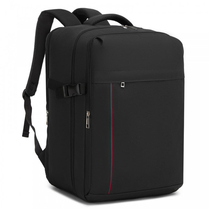 BPK2524L- Kono 32L Upgraded Large Cabin Backpack, 17.3 Inch Laptop Rucksack with Breathable Pressure-Relief Straps & Luggage Trolley Strap for Business Travel - Black