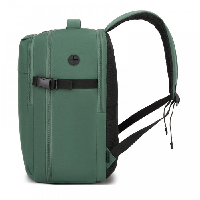 BPK2524L- Kono 32L Upgraded Large Cabin Backpack, 17.3 Inch Laptop Rucksack with Breathable Pressure-Relief Straps & Luggage Trolley Strap for Business Travel - Green