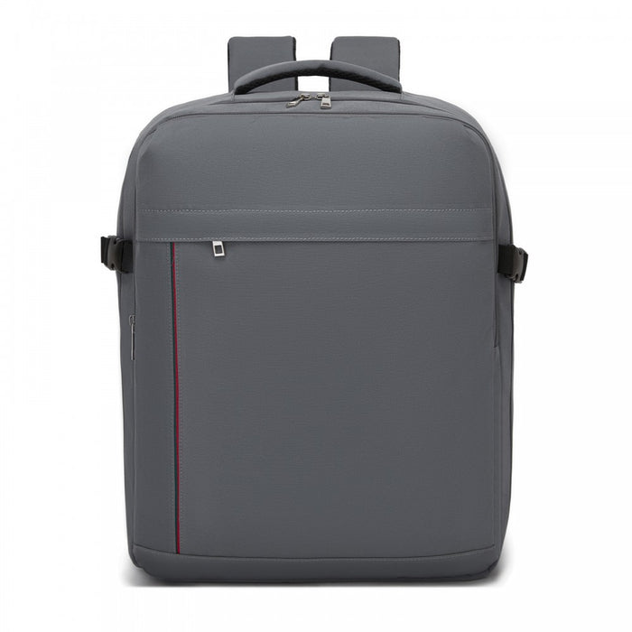BPK2524L- Kono 32L Upgraded Large Cabin Backpack, 17.3 Inch Laptop Rucksack with Breathable Pressure-Relief Straps & Luggage Trolley Strap for Business Travel - Grey