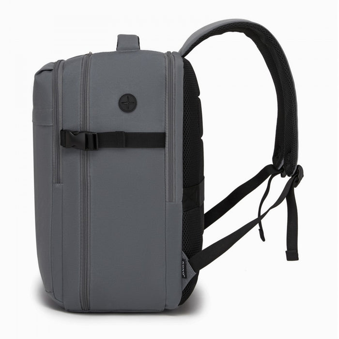 BPK2524L- Kono 32L Upgraded Large Cabin Backpack, 17.3 Inch Laptop Rucksack with Breathable Pressure-Relief Straps & Luggage Trolley Strap for Business Travel - Grey
