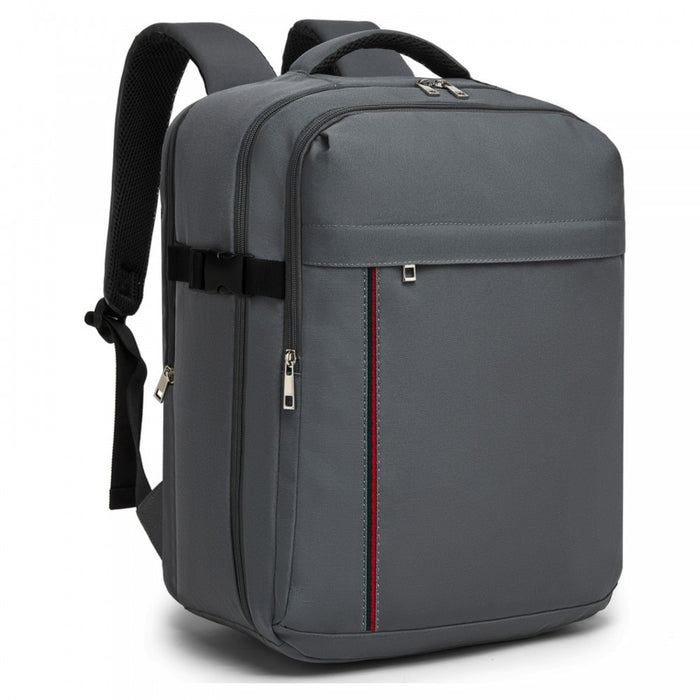BPK2524L- Kono 32L Upgraded Large Cabin Backpack, 17.3 Inch Laptop Rucksack with Breathable Pressure-Relief Straps & Luggage Trolley Strap for Business Travel - Grey