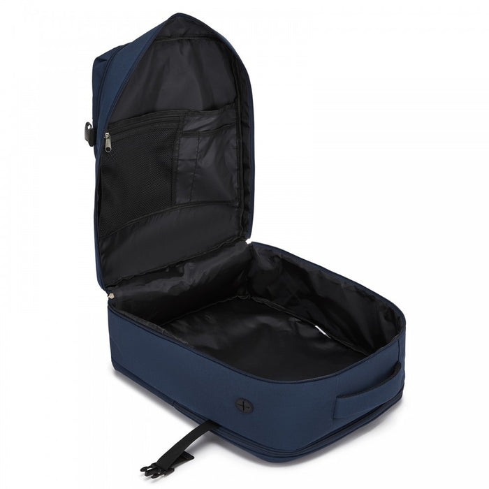 BPK2524L- Kono 32L Upgraded Large Cabin Backpack, 17.3 Inch Laptop Rucksack with Breathable Pressure-Relief Straps & Luggage Trolley Strap for Business Travel - Navy