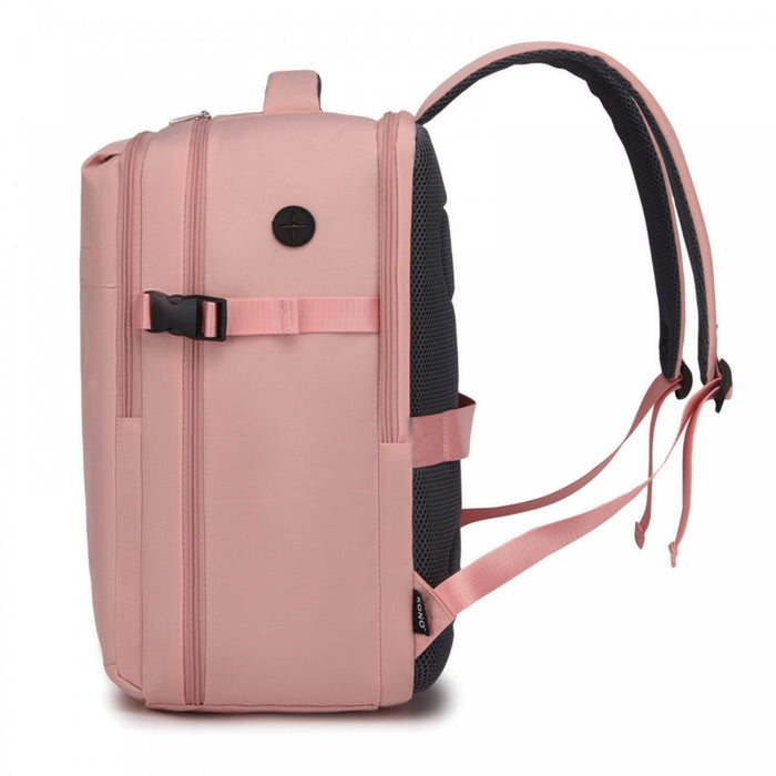 BPK2524L- Kono 32L Upgraded Large Cabin Backpack, 17.3 Inch Laptop Rucksack with Breathable Pressure-Relief Straps & Luggage Trolley Strap for Business Travel - Pink