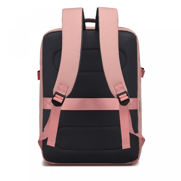 BPK2524L- Kono 32L Upgraded Large Cabin Backpack, 17.3 Inch Laptop Rucksack with Breathable Pressure-Relief Straps & Luggage Trolley Strap for Business Travel - Pink