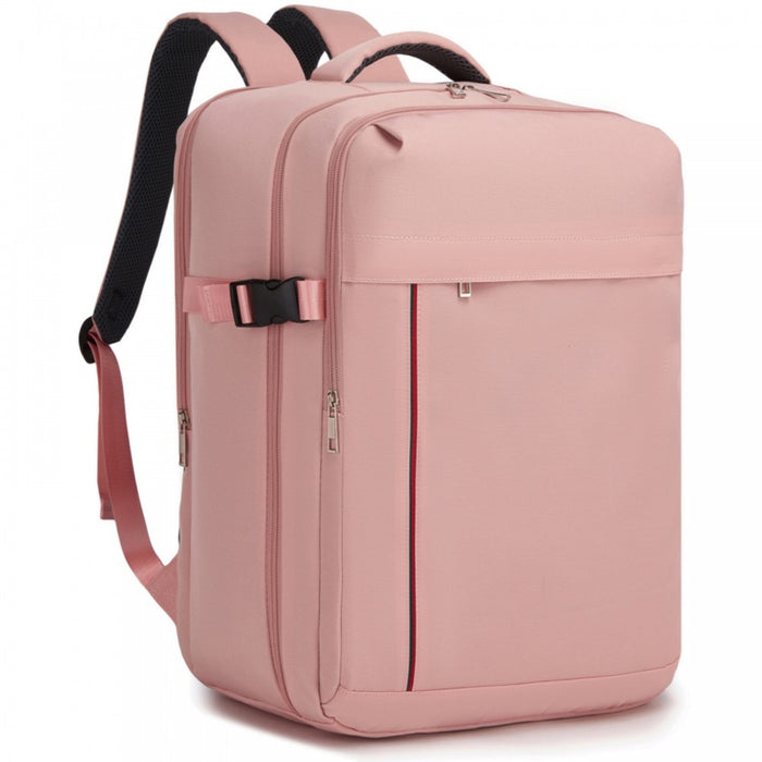 BPK2524L- Kono 32L Upgraded Large Cabin Backpack, 17.3 Inch Laptop Rucksack with Breathable Pressure-Relief Straps & Luggage Trolley Strap for Business Travel - Pink