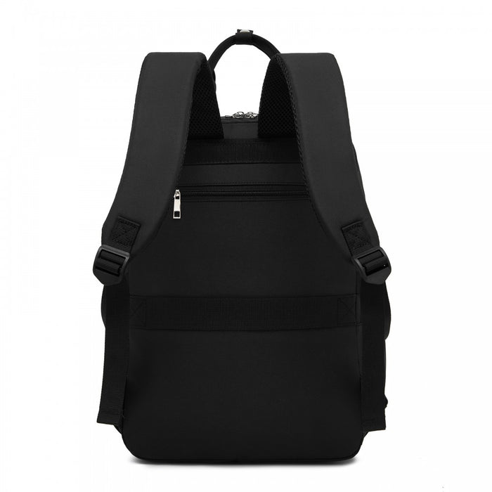 BPK2527 - Kono Functional Water-Resistant Laptop Backpack, Trendy Design with Padded Sleeve and Multiple Practical Compartments - Black