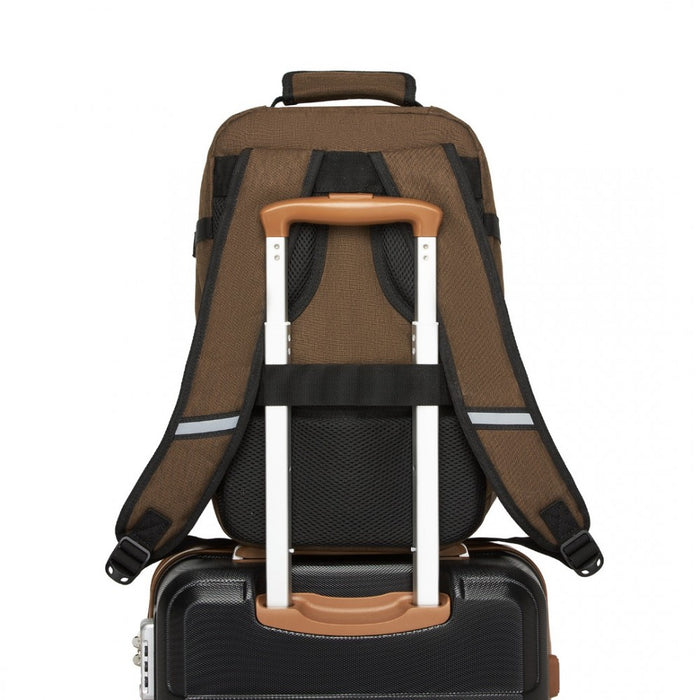 BPK2531S - Kono Multi-purpose Business Carry-On Backpack–Fits 15.6" Laptop, Ideal for Work, Travel & Daily Commute - Brown