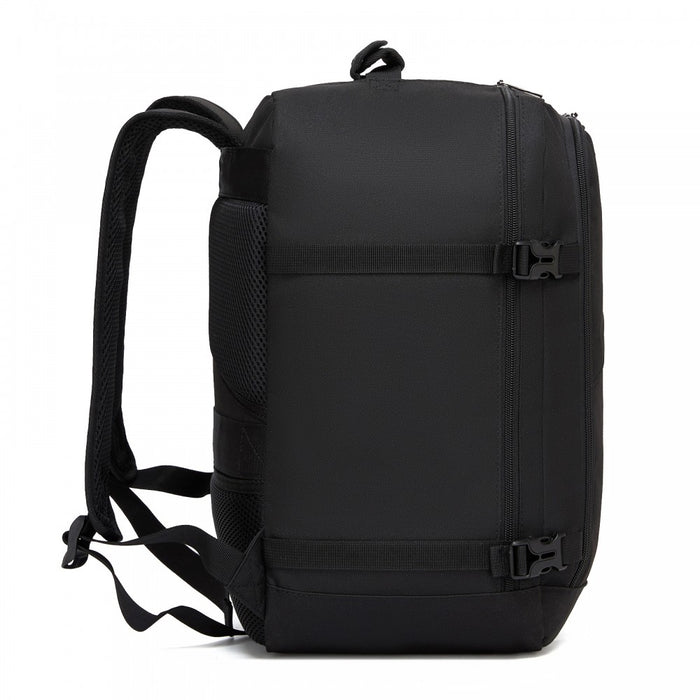 BPK2551 - Kono Flexible Cabin Backpack 30×20×40-Fits 15.6" Laptop, Clamshell Access-Great for Holidays, Work Trips & Commuting - Black