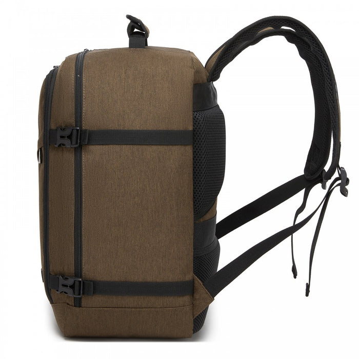 BPK2551 - Kono Flexible Cabin Backpack 30×20×40-Fits 15.6" Laptop, Clamshell Access-Great for Holidays, Work Trips & Commuting - Brown