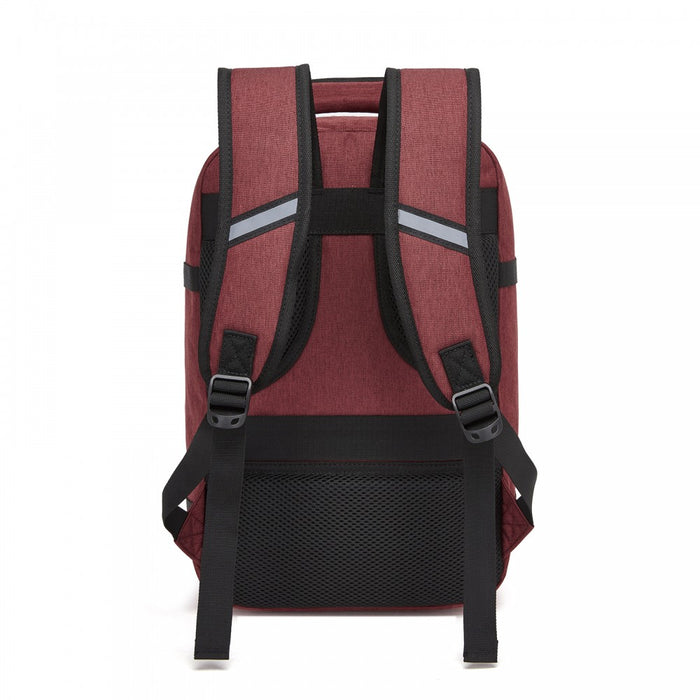 BPK2551 - Kono Flexible Cabin Backpack 30×20×40-Fits 15.6" Laptop, Clamshell Access-Great for Holidays, Work Trips & Commuting - Burgundy