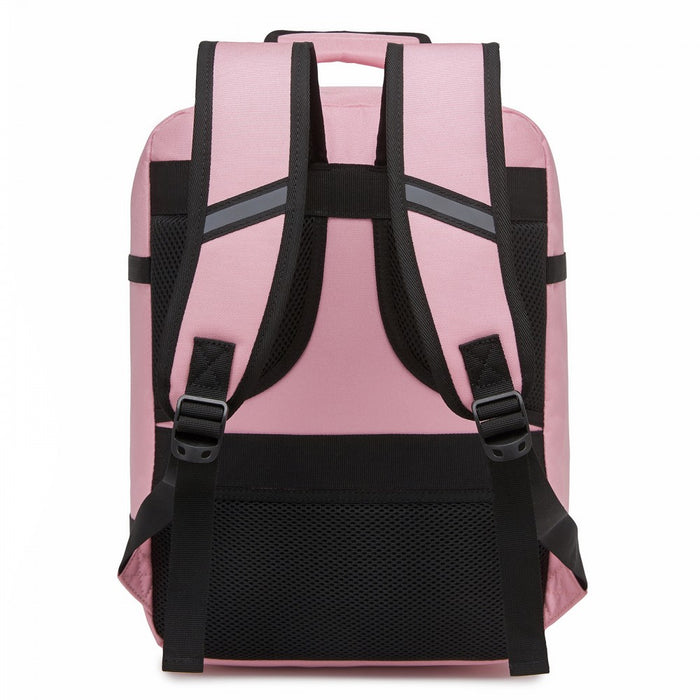BPK2551 - Kono Flexible Cabin Backpack 30×20×40-Fits 15.6" Laptop, Clamshell Access-Great for Holidays, Work Trips & Commuting - Pink