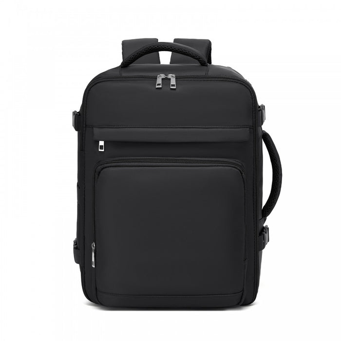 BPK2601- Kono Cabin Travel Backpack 40×20×30 cm – Water-Resistant, Multi-Compartment, Padded Laptop, Anti-Theft, Carry-On Tote - Black