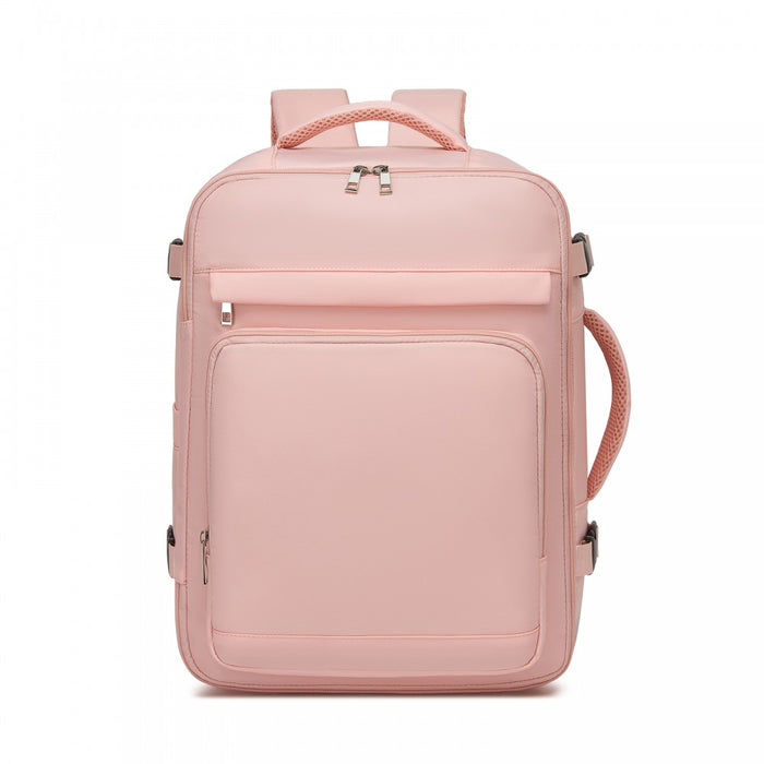 BPK2601- Kono Cabin Travel Backpack 40×20×30 cm – Water-Resistant, Multi-Compartment, Padded Laptop, Anti-Theft, Carry-On Tote - Pink