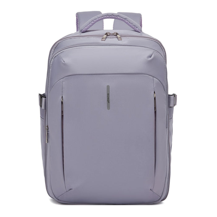 BPK2602- Kono Cabin Approved Carry On Backpack 40×30×20cm, Water Resistant 15.6 Inch Laptop Travel Rucksack with Dry-wet Separation Pouch - Purple