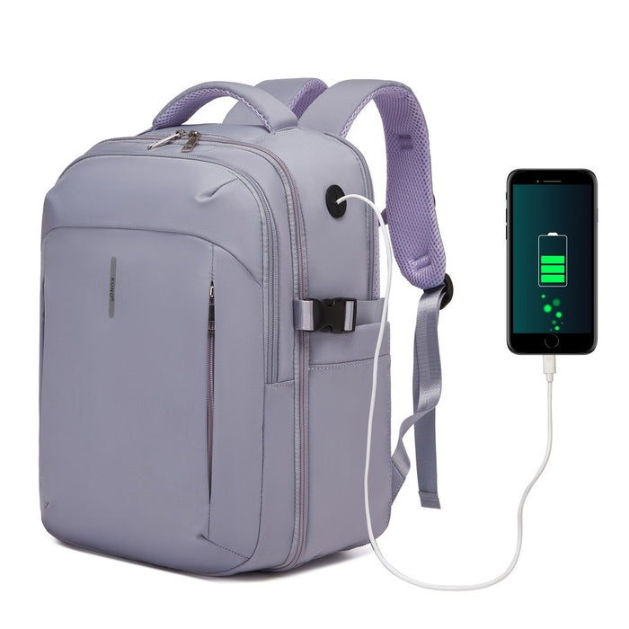 BPK2602- Kono Cabin Approved Carry On Backpack 40×30×20cm, Water Resistant 15.6 Inch Laptop Travel Rucksack with Dry-wet Separation Pouch - Purple