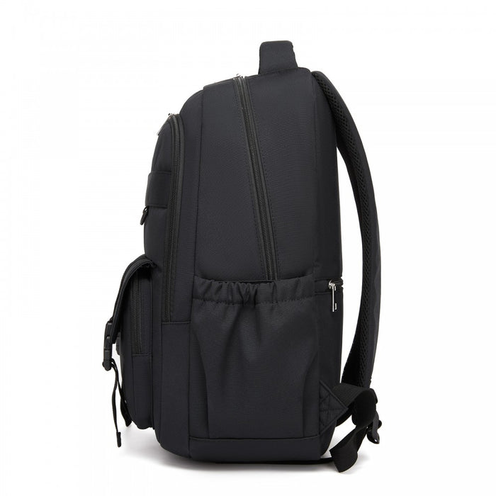 BPK2605 - KONO Durable Water-Resistant Kids Backpack with Padded Laptop Sleeve and Multi-Pocket Organization for School - Black
