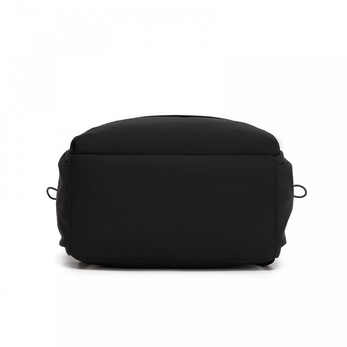 BPK2606 - KONO Stylish Solid-Color Casual Backpack for School and Weekend Trips with Multi-Pocket Storage - Black