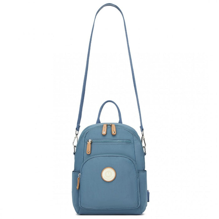 BPM2451 - Miss Lulu 3-in-1 Convertible Backpack with Removable Long Strap – Wear as Backpack, Shoulder or Crossbody Bag - Blue