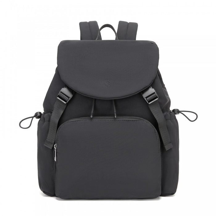 BPM2610 - Miss Lulu Lightweight Nylon Drawstring Backpack – Casual Daily Rucksack with 13 Inch Laptop Sleeve for Travel & Commute - Black